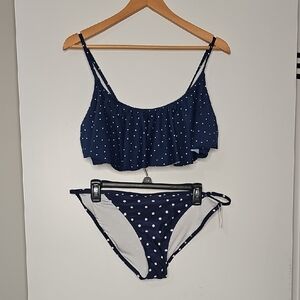 Old Navy Navy Blue Polka Dot Bikini